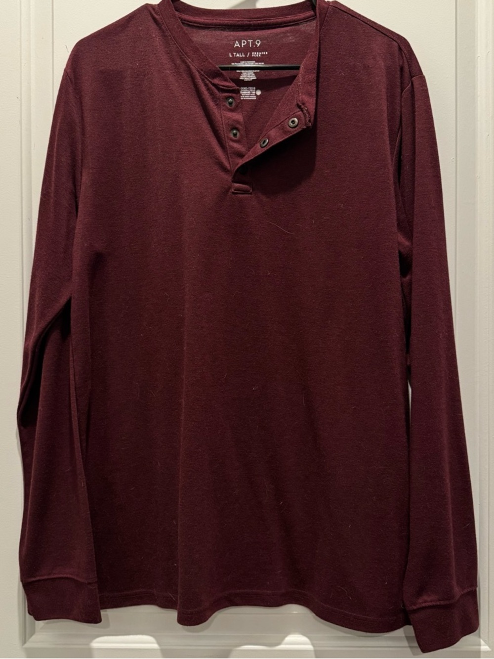 Apt. 9 Men's Henley Shirt in Burgundy
